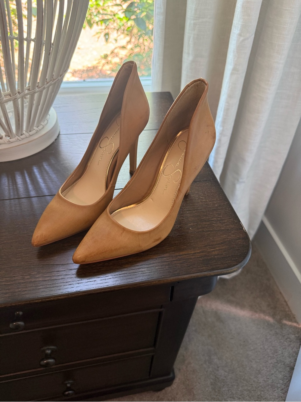 Jessica Simpson Camel Pointed-Toe Stiletto Pumps